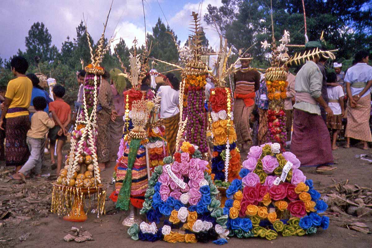 Balinese graves with flowers