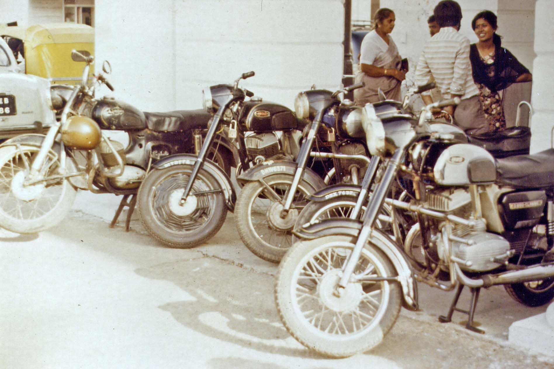 Motor bikes at Connaught Place in New Delhi