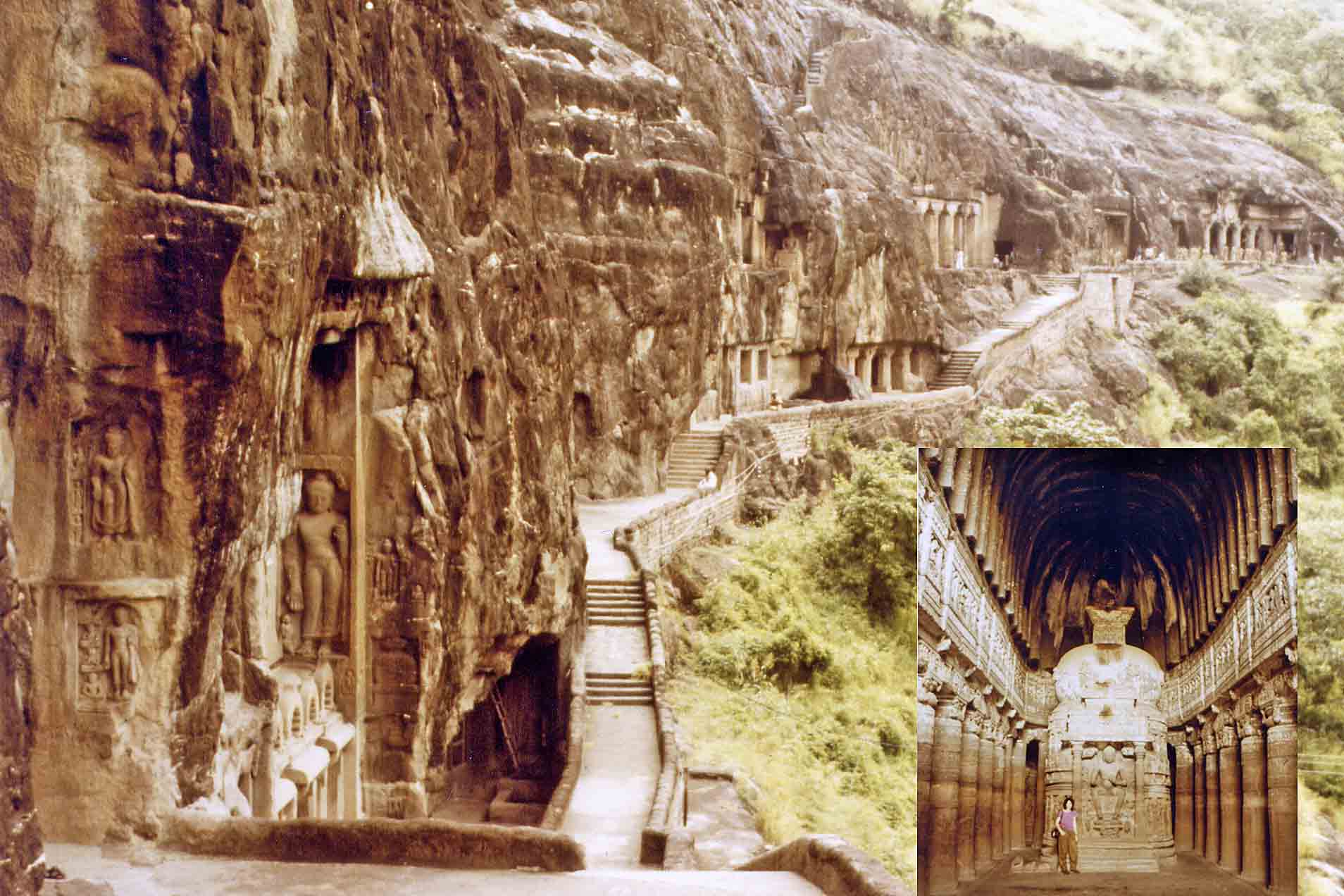 Temple in caves in Ajanta