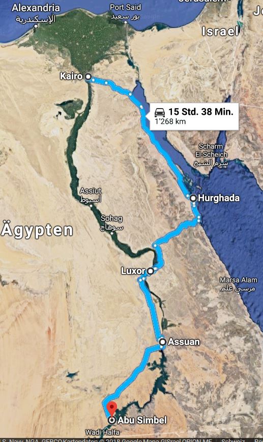 travel route egypt